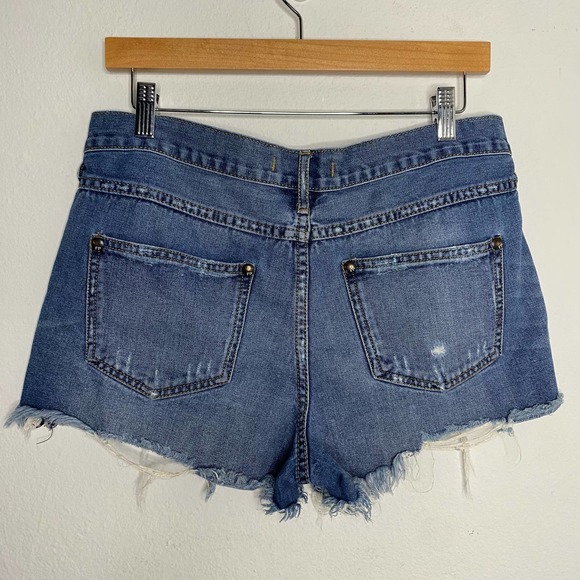 Free People Blue Jean Denim Cutoff Shorts 28 - Picture 3 of 3